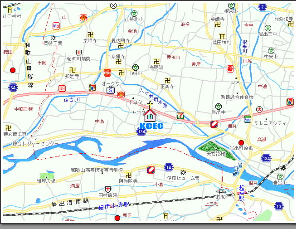KCEC �I�m��L���X�g����������Ӂ@���a5km�̒n�}